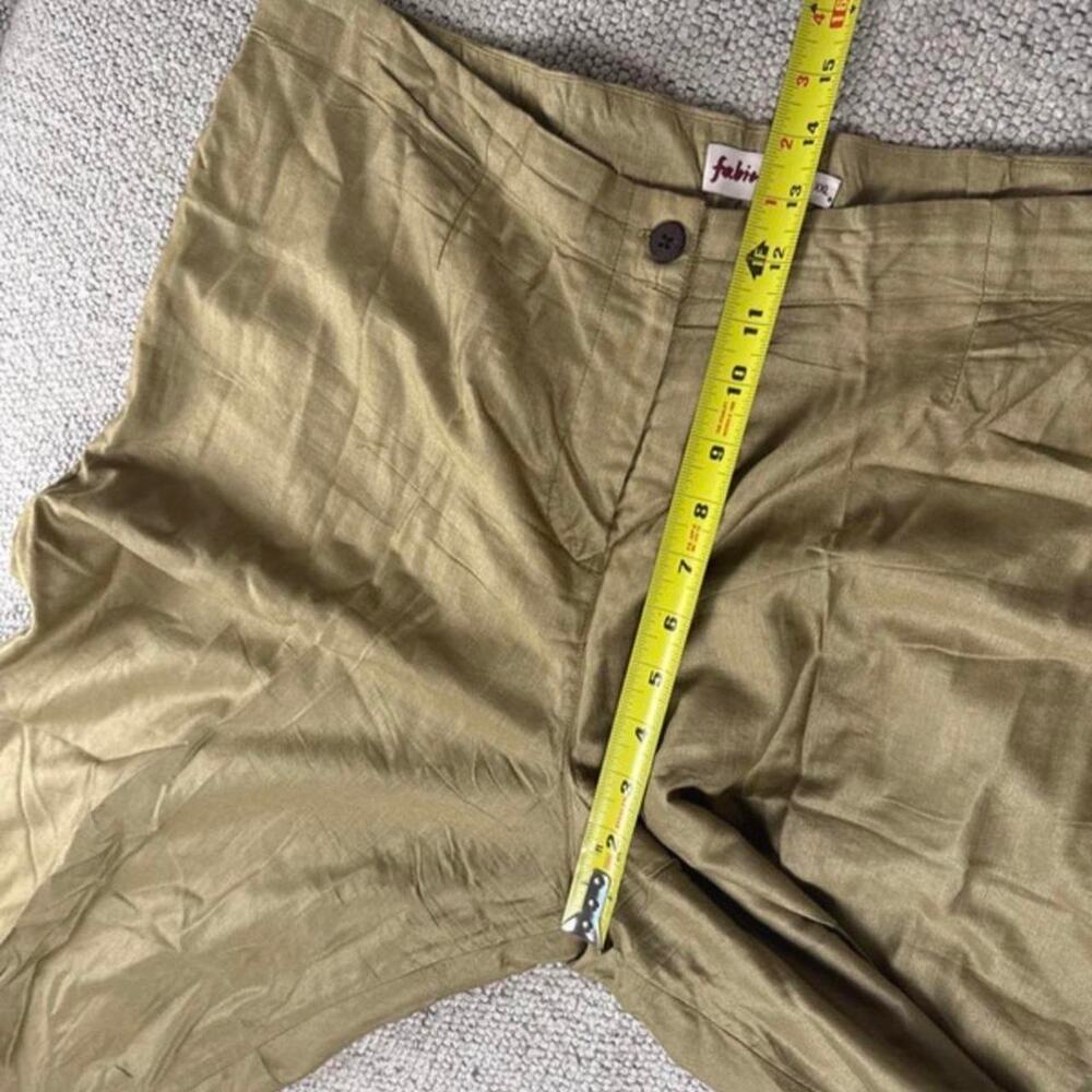 Linen-style summer pants light brown tan - size XXL from Fabindia, made in India - Picture 4 of 8